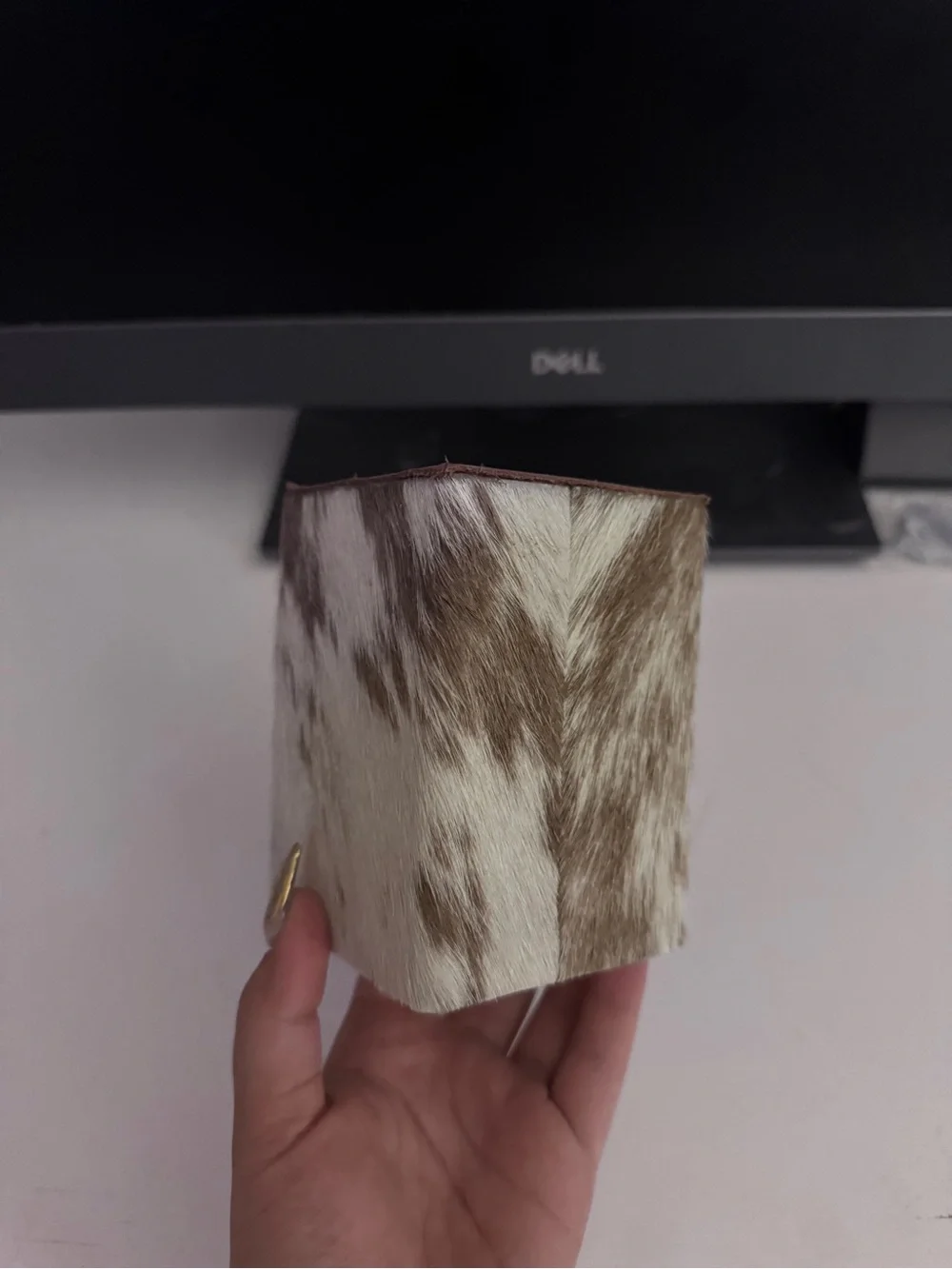cowhide pen holder